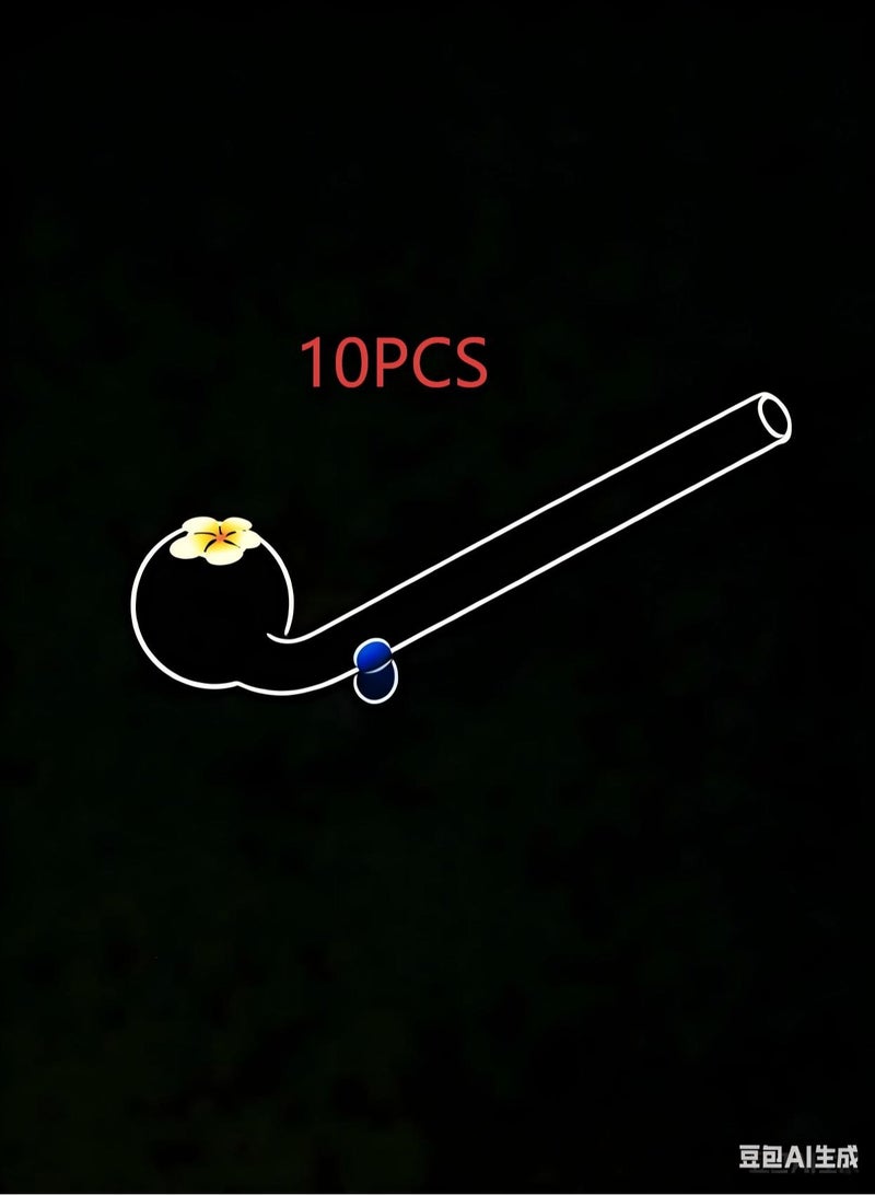 10 قطع من ملحقات مصباح الزيت الزجاجي المقاوم للحرارة عالي الجودة، مصنوع من مادة البوروسيليكات الطبية لاستخدام طويل الأمد، شفاف.